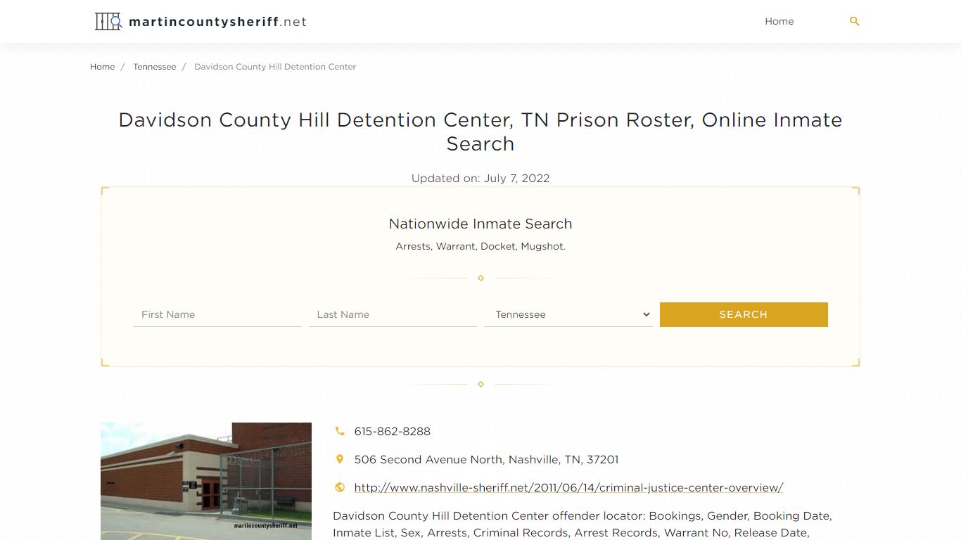 Davidson County Hill Detention Center - Martin County Sheriff